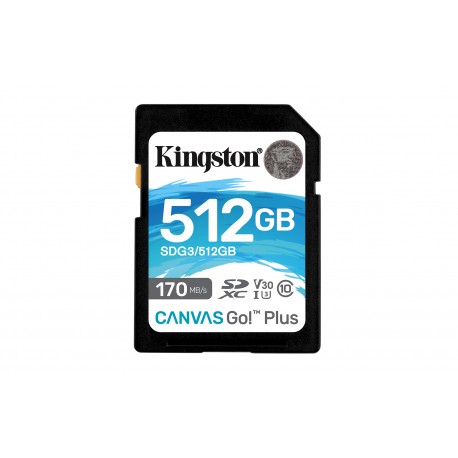 Kingston Technology Canvas Go! Plus memoria flash 512 GB SD Clase 10 UHS-I SDG3/512GB