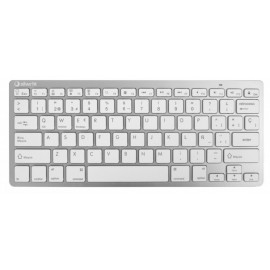 SilverHT 19386 Bluetooth QWERTY Español Plata, Blanco teclado