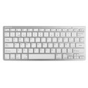 SilverHT 19386 Bluetooth QWERTY Español Plata, Blanco teclado