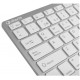 SilverHT 19386 Bluetooth QWERTY Español Plata, Blanco teclado