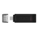 Kingston Technology DataTraveler 70 unidad flash USB 128 GB USB Tipo C 3.2 Gen 1 (3.1 Gen 1) Negro DT70/128GB