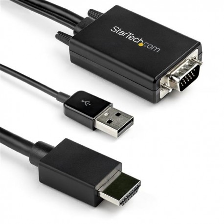 StarTech.com Cable de 2m Adaptador VGA a HDMI - Alimentado por USB - 1080p - VGA2HDMM2M