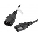 Lanberg CA-C13E-10CC-0018-BK cable de transmisión Negro 1,8 m C13 acoplador C14 acoplador