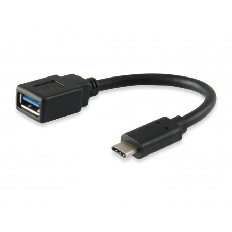 Equip 133455 0.15m USB C USB A Macho Hembra Negro cable USB