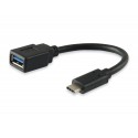 Equip 133455 0.15m USB C USB A Macho Hembra Negro cable USB