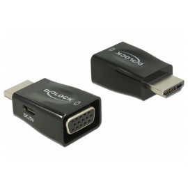 DeLOCK 65902 adaptador de cable HDMI A VGA Negro