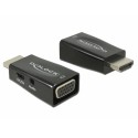 DeLOCK 65901 adaptador de cable HDMI A VGA & 3.5 mm Audio Negro