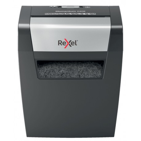 Rexel Momentum X406 triturador de papel Corte en partículas Azul, Gris - 2104569eu