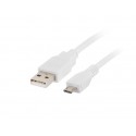 Lanberg CA-USBM-10CC-0010-W USB 1 m 2.0 Micro-USB A USB A Blanco