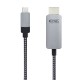 Nanocable 10.15.5103 adaptador de cable de vídeo 3 m USB Tipo C HDMI Aluminio, Negro