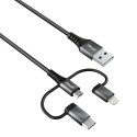 Trust 23572 cable USB 1 m 2.0 USB A USB C/Micro-USB B/Lightning Negro