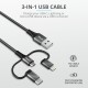 Trust 23572 cable USB 1 m 2.0 USB A USB C/Micro-USB B/Lightning Negro