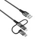 Trust 23572 cable USB 1 m 2.0 USB A USB C/Micro-USB B/Lightning Negro