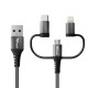 Trust 23572 cable USB 1 m 2.0 USB A USB C/Micro-USB B/Lightning Negro