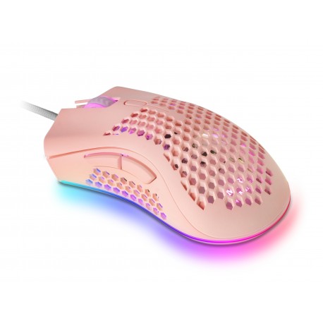 Mars Gaming MMEXP, Ratón Gaming RGB Ultraligero Rosa