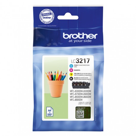 Brother LC-3217VAL cartucho de tinta Original Negro, Cian, Magenta, Amarillo Multipack