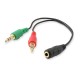 Ewent EC1642 cable de audio 0,15 m 3,5mm 2 x 3,5mm Negro, Verde, Rojo