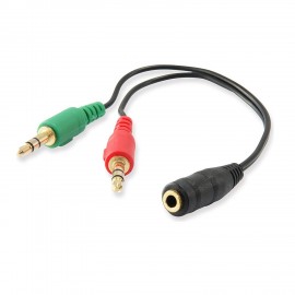 Ewent EC1642 cable de audio 0,15 m 3,5mm 2 x 3,5mm Negro, Verde, Rojo