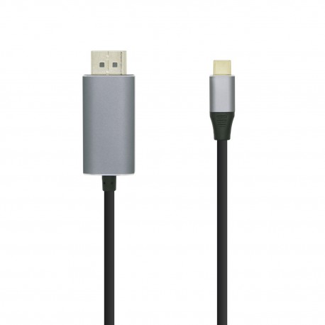 AISENS Cable conversor USB-C a Displayport 4K@60HZ, USB-C/M-DP/M, Negro, 0.8m - A109-0394