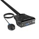 AISENS Conmutador KVM VGA USB 1U-2PC+cable, negro - A111-0411