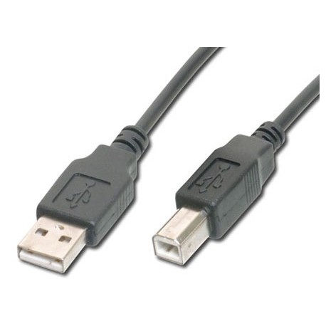 Digitus 0.5m USB 2.0 cable USB 0,5 m USB A USB B Negro - AK-300105-005-S