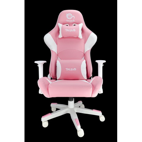 TALIUS Silla Dragonfly gaming blanco/rosa 2D, butterfly, base nylon, ruedas 60mm nylon, gas clase 4, - TAL-DRAGONFLY