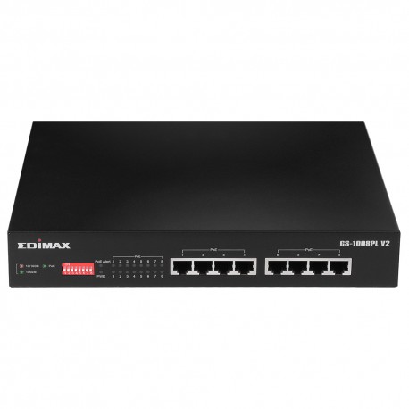 Edimax GS-1008PL V2 switch Gestionado L2 Gigabit Ethernet (10/100/1000) Energía sobre Ethernet (PoE) 1U Negro - gs-1008pl v2