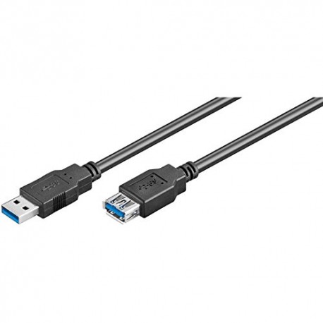 Ewent EW-100203-030-N-P 3m USB A USB B Macho Hembra Negro cable USB