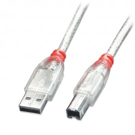 Lindy 41754 cable USB 3 m USB 2.0 USB A USB B Transparente