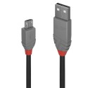 Lindy Anthra Line cable USB 0,5 m USB 2.0 USB A Micro-USB B Negro, Gris - CAB-USB-MICRO-0.5ML