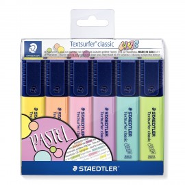 Staedtler 364 C marcador 6 pieza(s) Punta de cincel Cal, Menta, Melocotón, Rosa, Violeta, Amarillo