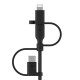 Belkin BOOST CHARGE Universal-Kabel cable USB 1 m USB A USB C/Micro-USB B/Lightning Negro - cac001bt1mbk