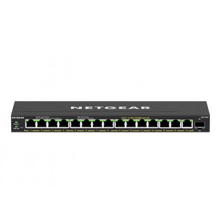 Netgear GS316EP-100PES switch Gestionado Energía sobre Ethernet (PoE) Negro