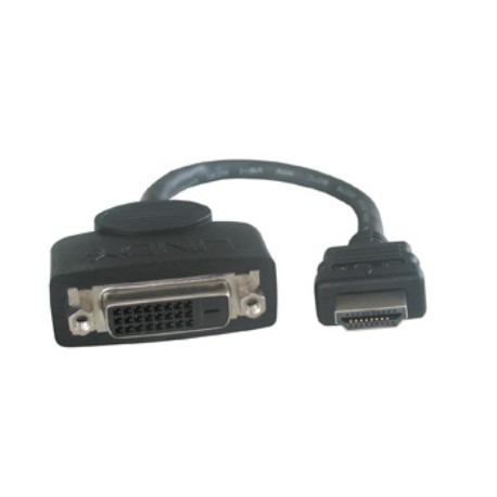 Lindy 41227 adaptador de cable de vídeo 0,2 m DVI-D HDMI Negro