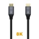 AISENS Cable HDMI V2.1 Ultra Alta Velocidad / HEC 8k@60Hz 48Gbps, A/M-A/M, Gris/Negro, 3.0m - A150-0429