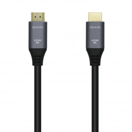 AISENS Cable HDMI V2.1 Ultra Alta Velocidad / HEC 8k@60Hz 48Gbps, A/M-A/M, Gris/Negro, 0.5m - A150-0425