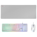 Mars Gaming MCPXWFR Combo Teclado+Ratón+Alfombrilla Blanco FR