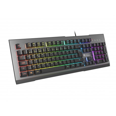 GENESIS Rhod 500 RGB teclado USB QWERTY Portugués Negro, Plata - nkg-1622