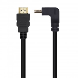 AISENS Cable HDMI V2.0 Acodado Premium Alta Velocidad / HEC 4K@60Hz 18Gbps, A/M-A/M, Negro, 2.0m - A120-0457