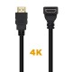 AISENS Cable HDMI V2.0 Acodado Premium Alta Velocidad / HEC 4K@60Hz 18Gbps, A/M-A/M, Negro, 2.0m - A120-0457