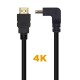 AISENS Cable HDMI V2.0 Acodado Premium Alta Velocidad / HEC 4K@60Hz 18Gbps, A/M-A/M, Negro, 1.0m - A120-0456