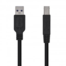 AISENS Cable USB 3.0 Impresora Tipo A/M-B/M, Negro, 3.0m - A105-0445