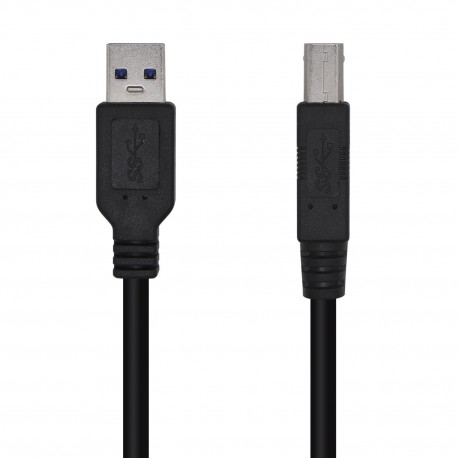 AISENS Cable USB 3.0 Impresora Tipo A/M-B/M, Negro, 2.0m - A105-0444