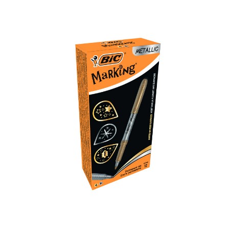 BIC 950466 marcador 12 pieza(s) Oro, Plata