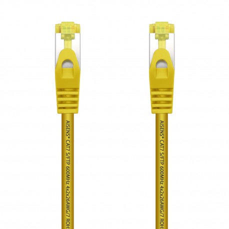 AISENS Cable De Red Latiguillo RJ45 LSZH Cat.7 600 MHz S/FTP PIMF AWG26, Amarillo, 2.0 m - A146-0475