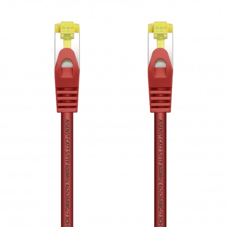 AISENS Cable De Red Latiguillo RJ45 LSZH Cat.7 600 MHz S/FTP PIMF AWG26, Rojo, 2.0 m - A146-0471