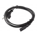 Lanberg CA-C7CA-11CC-0030-BK cable de transmisión Negro 3 m CEE7/16 C7 acoplador