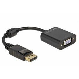 DeLOCK 61006 adaptador de cable de vídeo 0,15 m DisplayPort VGA (D-Sub) Negro