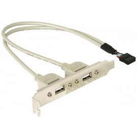 Slotbracket 1x internal USB 5pin to 2x USB2.0 external - 71000