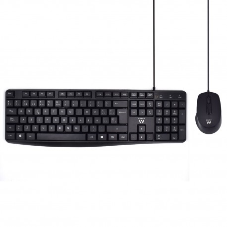 Ewent EW3006 teclado USB QWERTY Español Negro